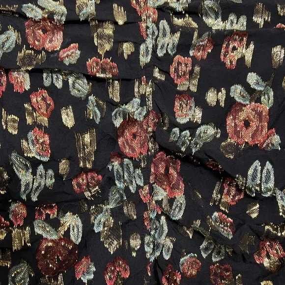 Veronica Beard Magg Floral Roses Ruched Silk Dress 6 - Picture 2 of 12